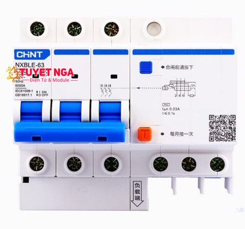 Chint NXBLE-32 Cầu Dao Chống Giật Aptomat 3P 16A