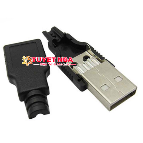 Cổng USB 2.0 Đực TypeA 4 Pin Kèm Vỏ