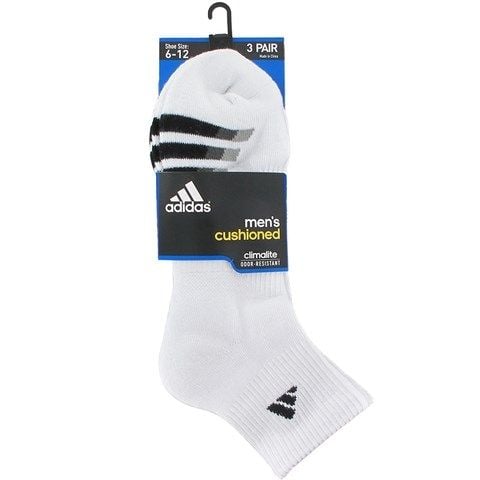 Adidas Cushioned 3 Pack Quarter Tennis Socks (5135939)