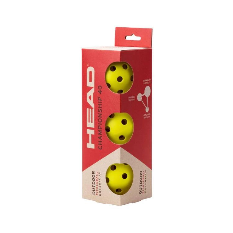 Banh pickleball hộp 3 -  HEAD Championship 40 Outdoorr (557020)