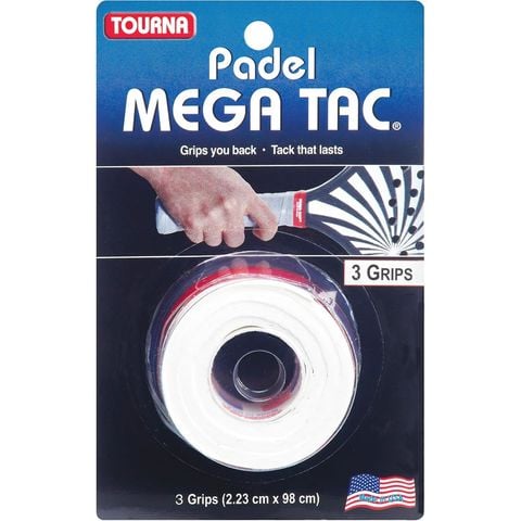 Quấn cán vợt PADEL TOURNA Made in Usa - PADEL MEGA TAC Cuộn X3 trắng (PAD-MT-W)
