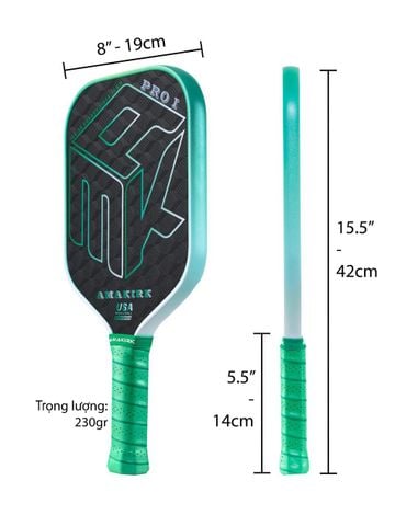 Vợt Pickleball AMAKIRK PRO 1 18K3D 16mm (AMK-Pro1 18K3D)