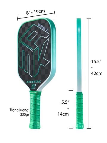 Vợt Pickleball AMAKIRK PRO 1 18K 16mm (AMK-Pro1 18K)