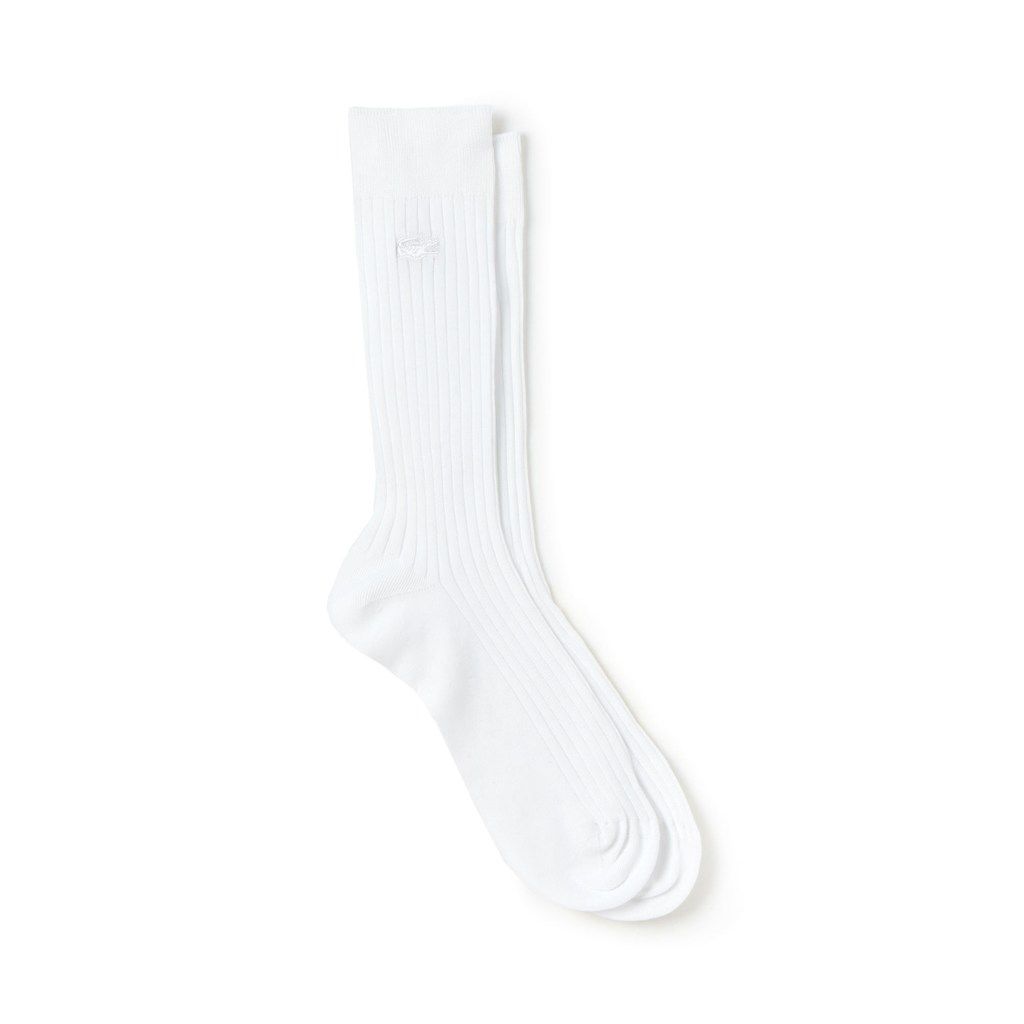 Vớ Lacoste Ribbed solid socks in mercerized cotton blend (RA0371-001)