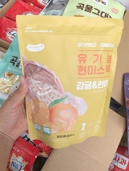 Bánh gạo lứt hữu cơ thanh dài vị quýt - 6th+