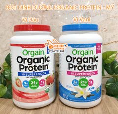 Bột dinh dưỡng Organic Protein vị Dâu - 1.22kg