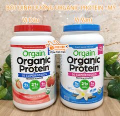 Bột dinh dưỡng Organic Protein vị Dâu - 1.22kg