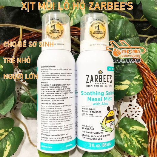 Nước muối dạng xịt Zarbee 88ml