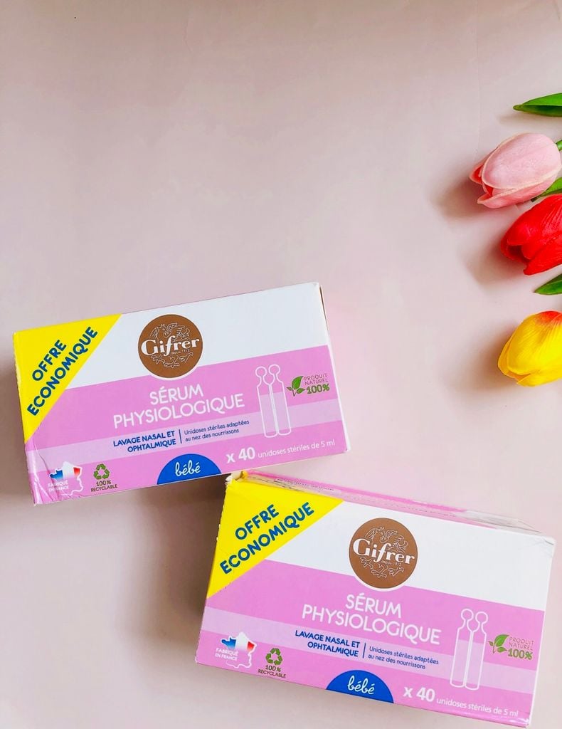 Nước muối sinh lý Gifrer Physiologique Pháp 40 tép (màu hồng)