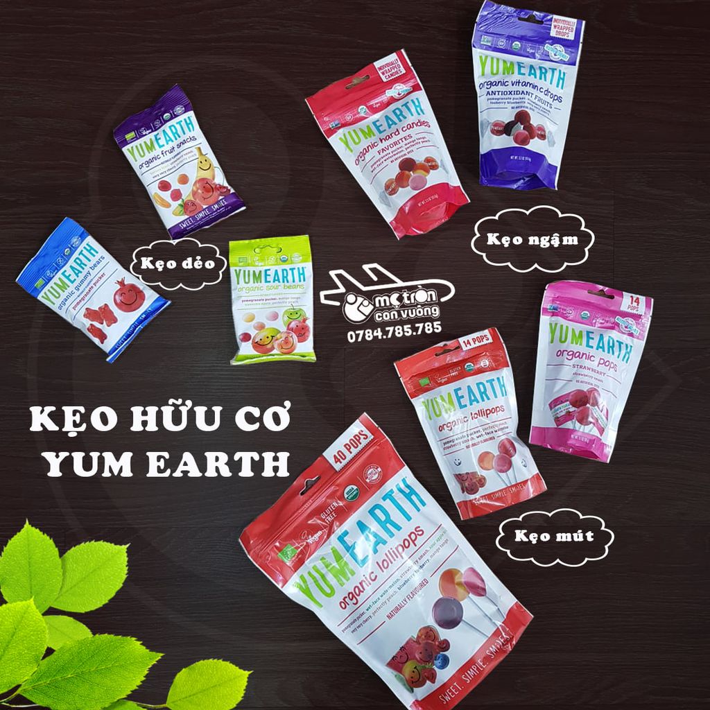 Kẹo dẻo hữu cơ Yummy Earth 4 vị trái cây 50g