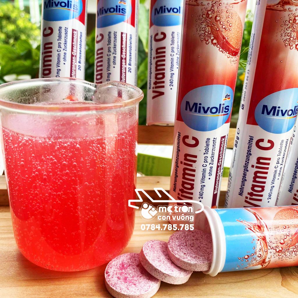 Viên sủi bổ sung vitamin C, sắt Mivolis 20v