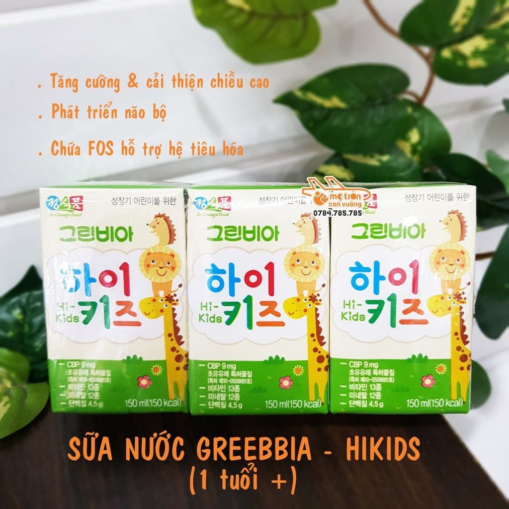 Sữa nước Greenbia Hi-kids (150ml * 3 hộp)
