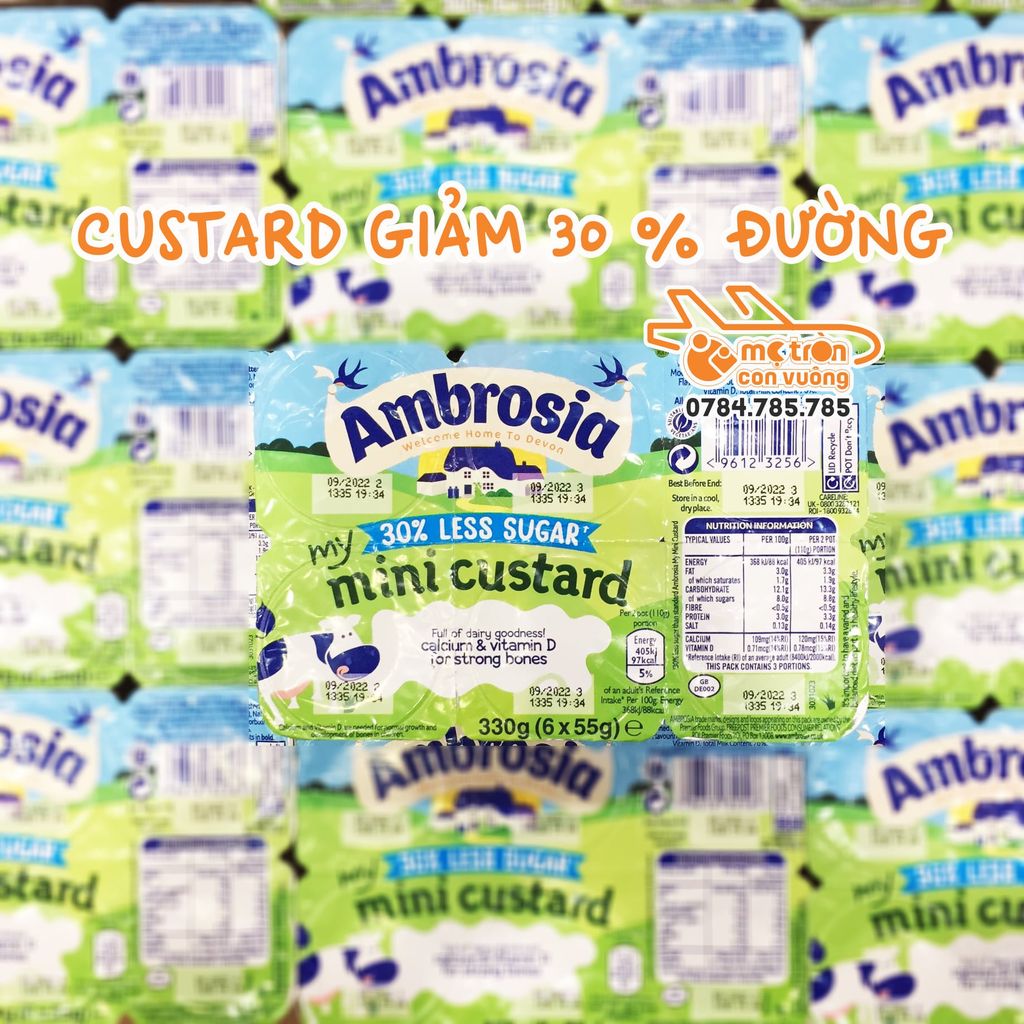Váng sữa Ambrosia Anh ít ngọt (6*55g)