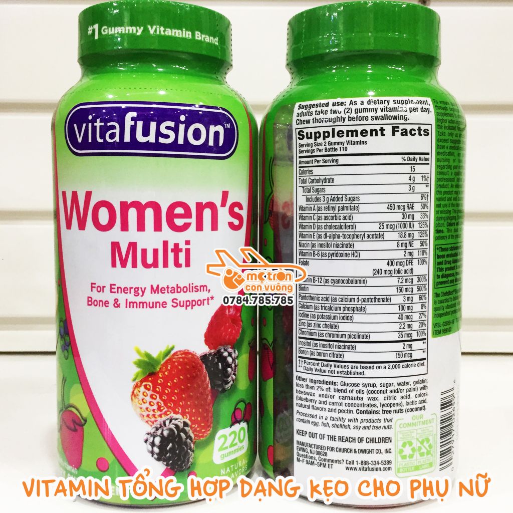 Kẹo bổ sung Vitamin tổng hợp Vitafusion Women's Mỹ - 220 viên