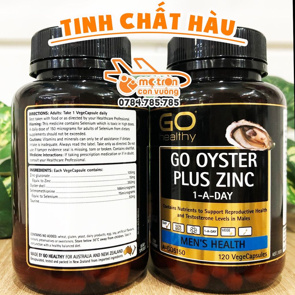 Tinh chất hàu Go Oyster Plus Zinc Úc - 120 viên