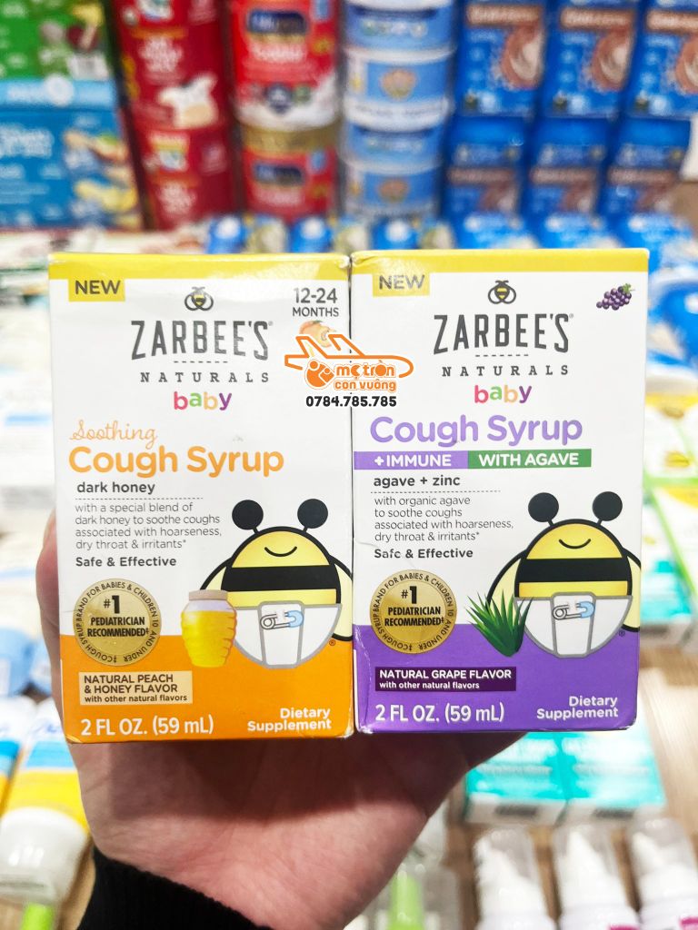 Siro ho và tăng đề kháng Zarbee's 59ml (1-2 tuổi)