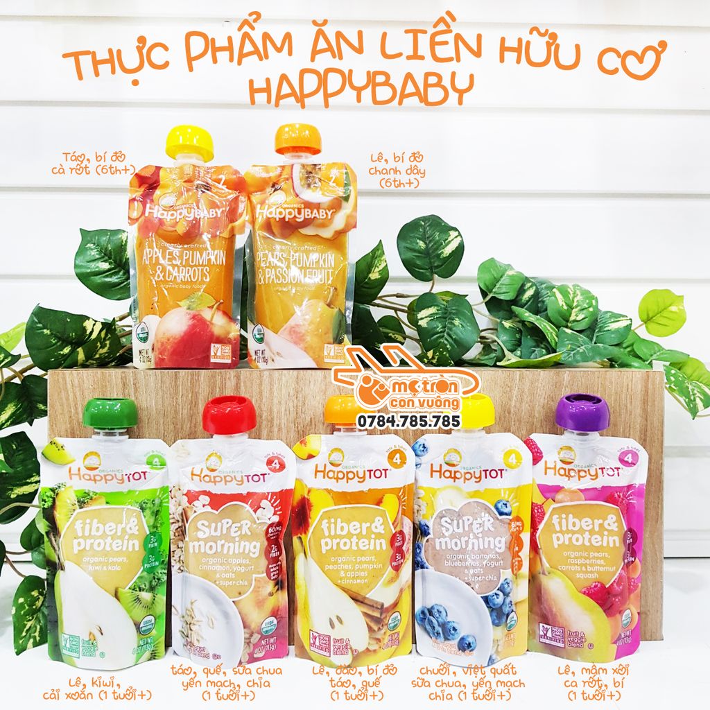 Thực phẩm hữu cơ ăn liền Happy Baby (6 tháng+)