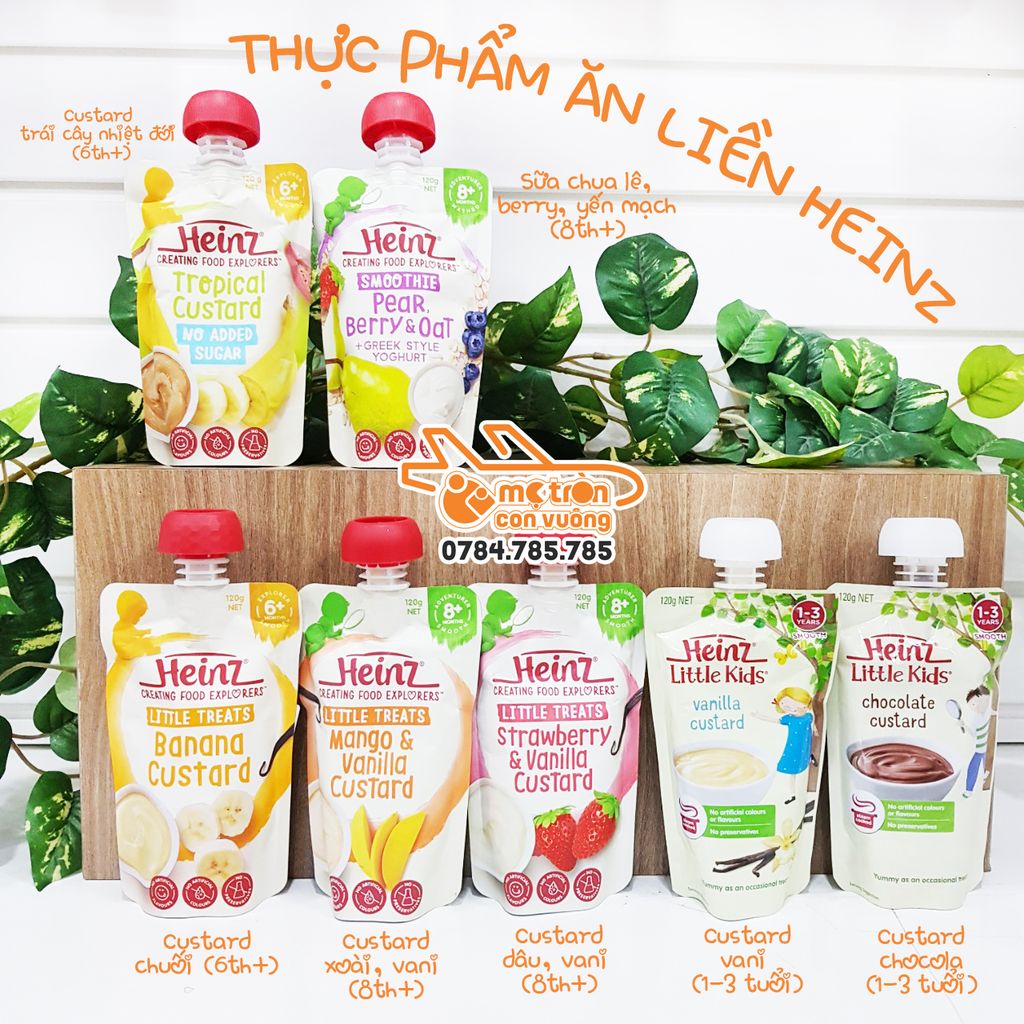 Sữa chua Heinz vị lê, dâu, việt quất, yến mạch (8 tháng +)