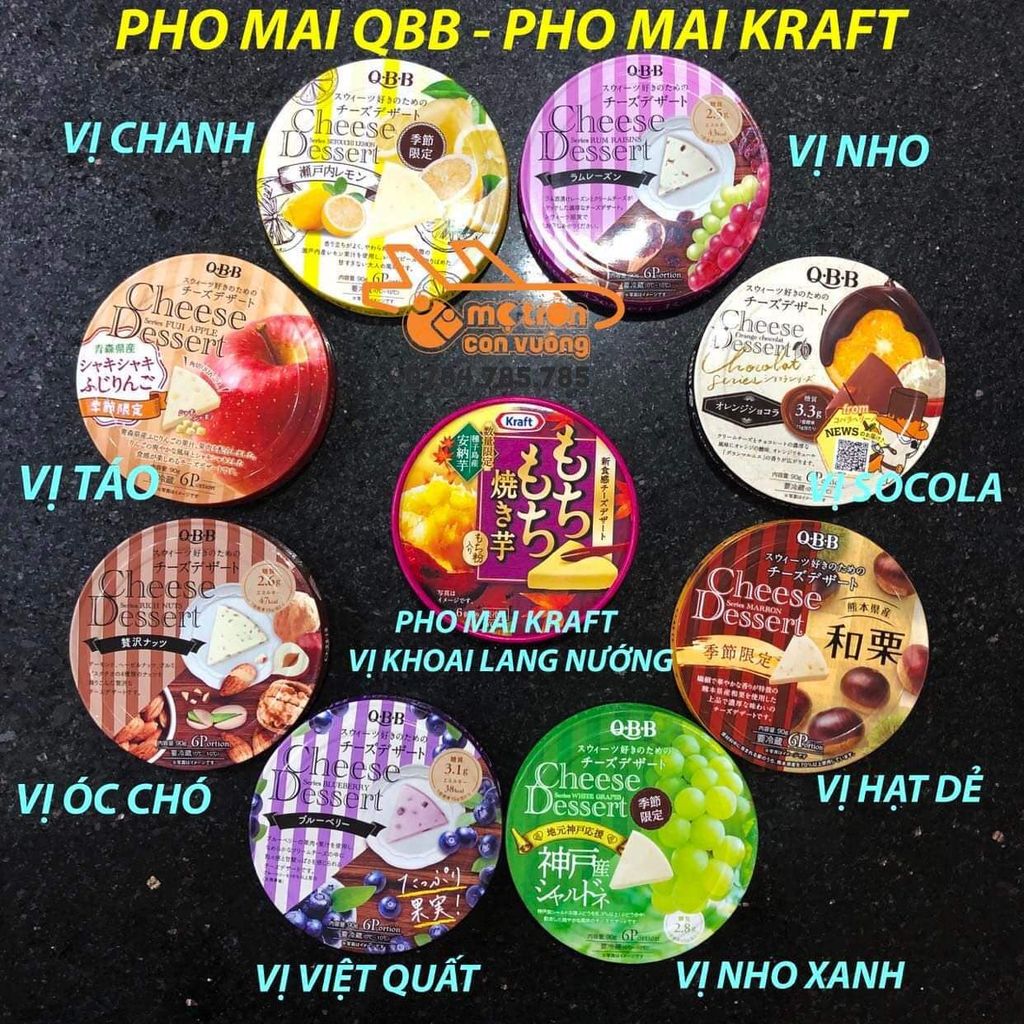 Pho mai QBB vị nho xanh