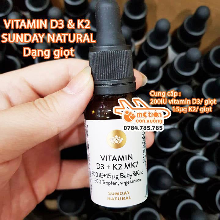 Vitamin D & K2 Sunday Natural 20ml (new 2021)