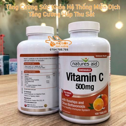 Vitamin C Natures Aid 500mg 100 viên