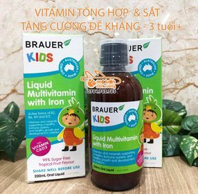 Vitamin tổng hợp & sắt tăng cường đề kháng Brauer kids - 3 tuổi+