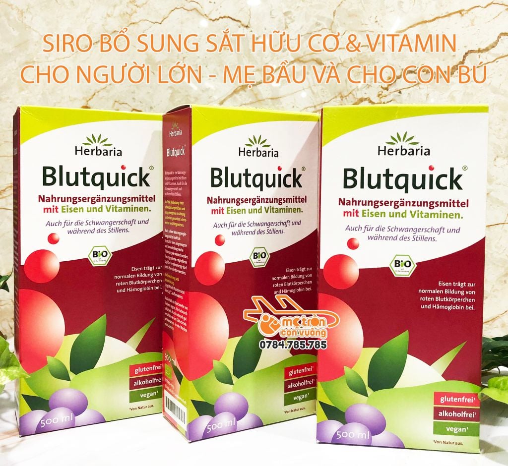 Siro Bổ sung Sắt & Vitamin Hữu Cơ Herbaria Blutquick - 500ml