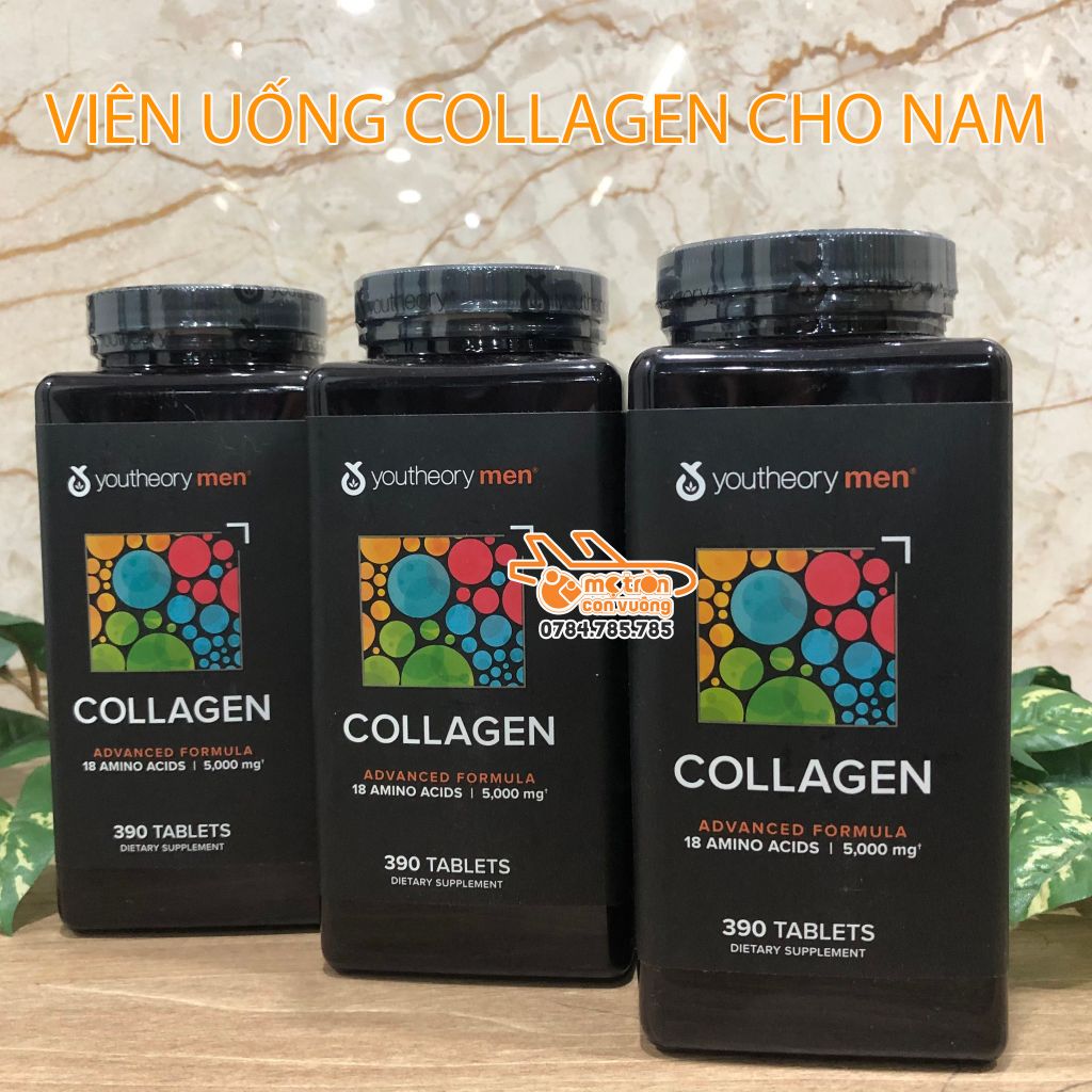 Viên uống bổ sung collagen Youtheory cho nam - 390 viên