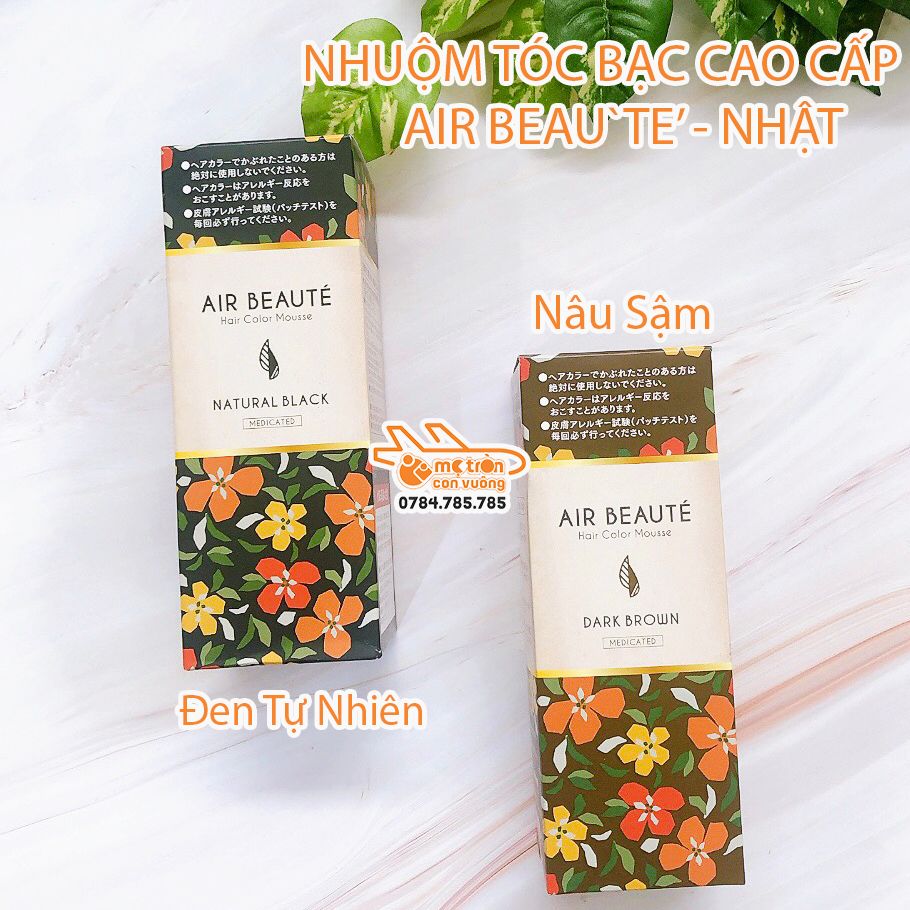 Thuốc nhuộm tóc phủ bạc Air Beaute màu nâu sậm 80g - Nhật