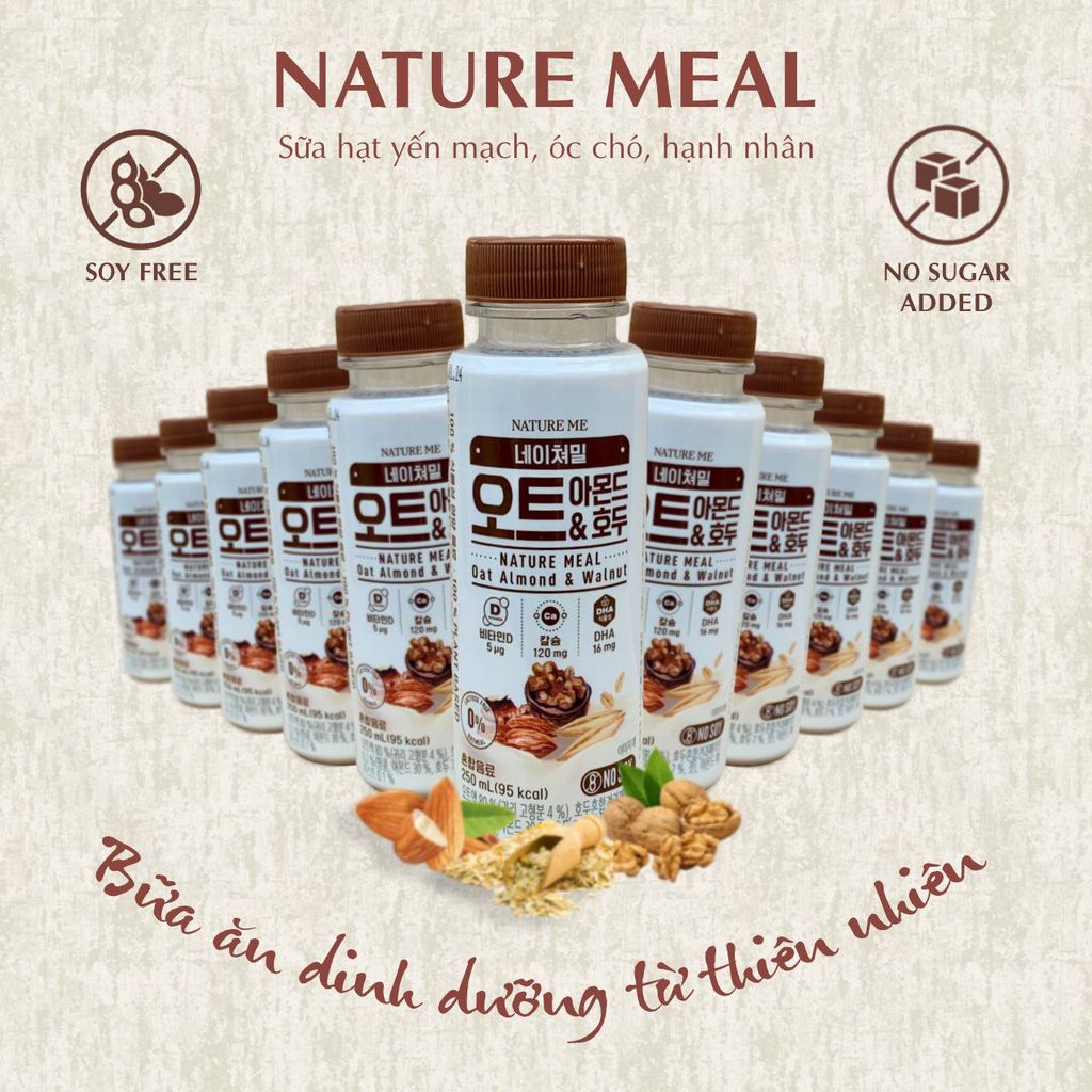 Sữa hạt Yến mạch, Óc chó, Hạnh nhân Nature Meal 250ml - Hàn Quốc