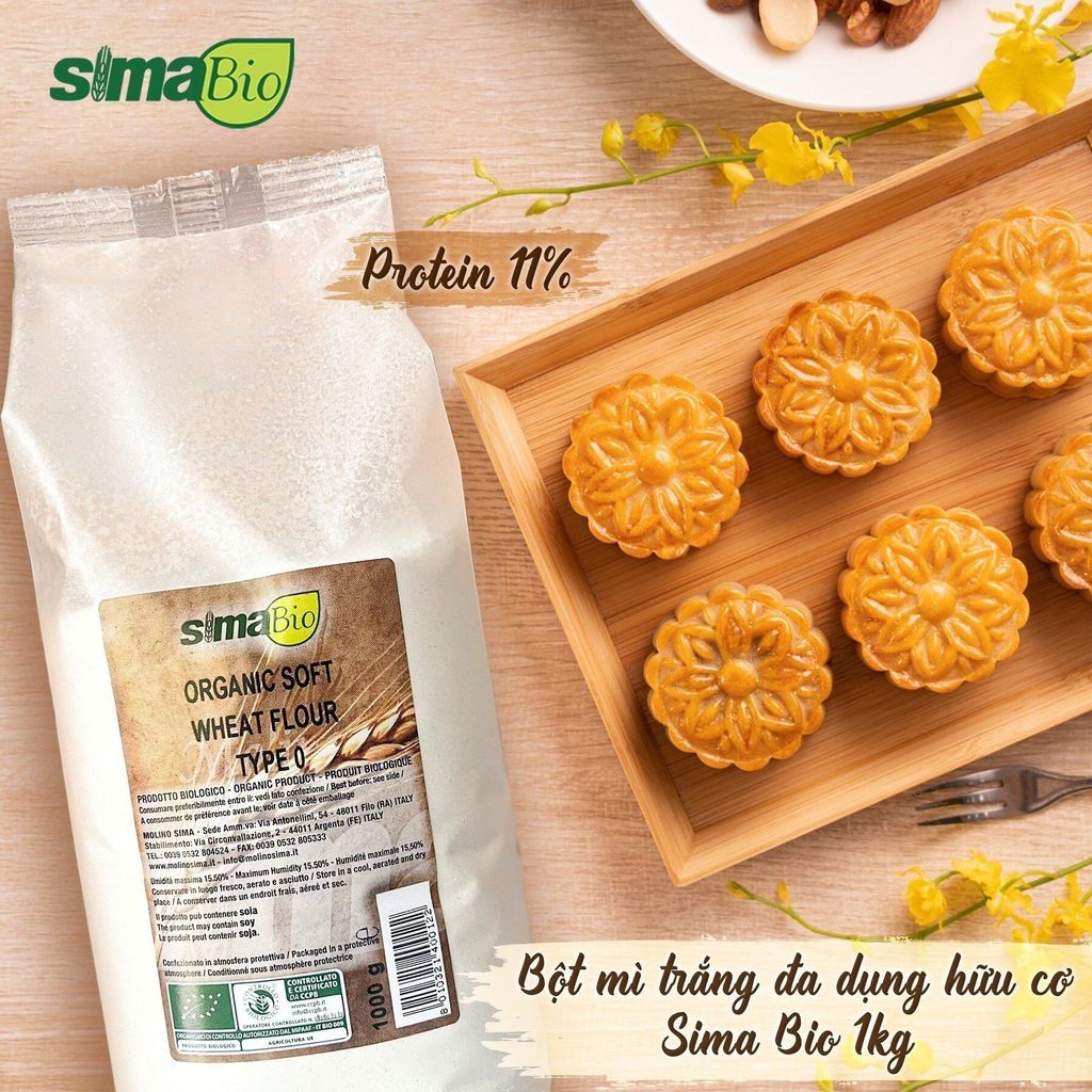 Bột mì trắng đa dụng hữu cơ sima bio - 1kg