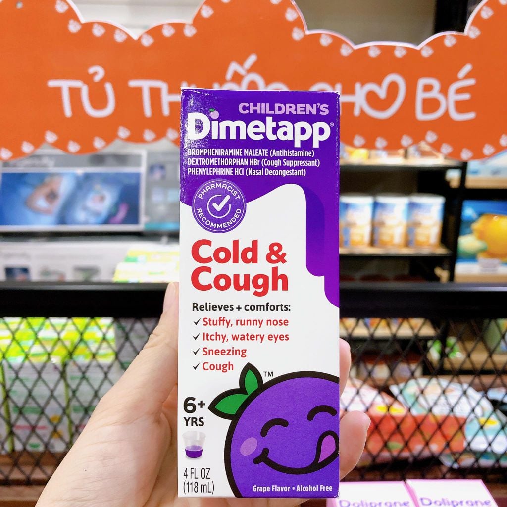 Siro cảm lạnh, ho, nghẹt mũi ngày Children's Dimetapp Mỹ - 6 tuổi+