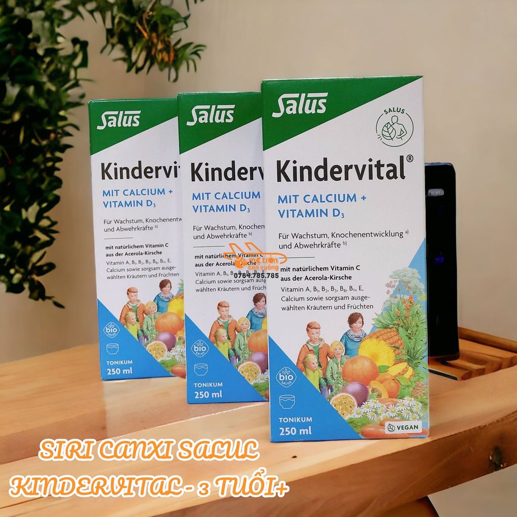 Siro hữu cơ Salus kindervital Canxi &vitamin D3 - Đức (250ml)