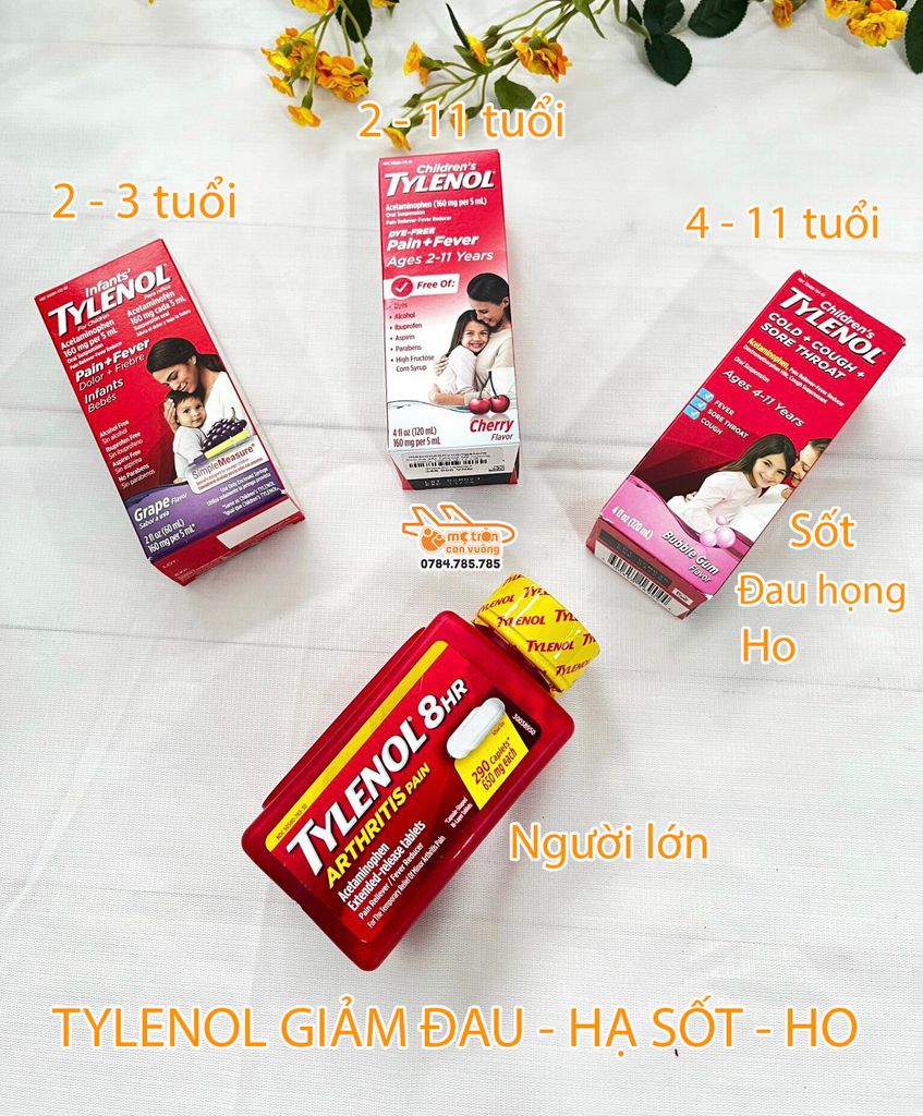 Siro ho cảm lạnh sổ mũi cảm cúm đau họng Tylenol (4 - 12 tuổi)