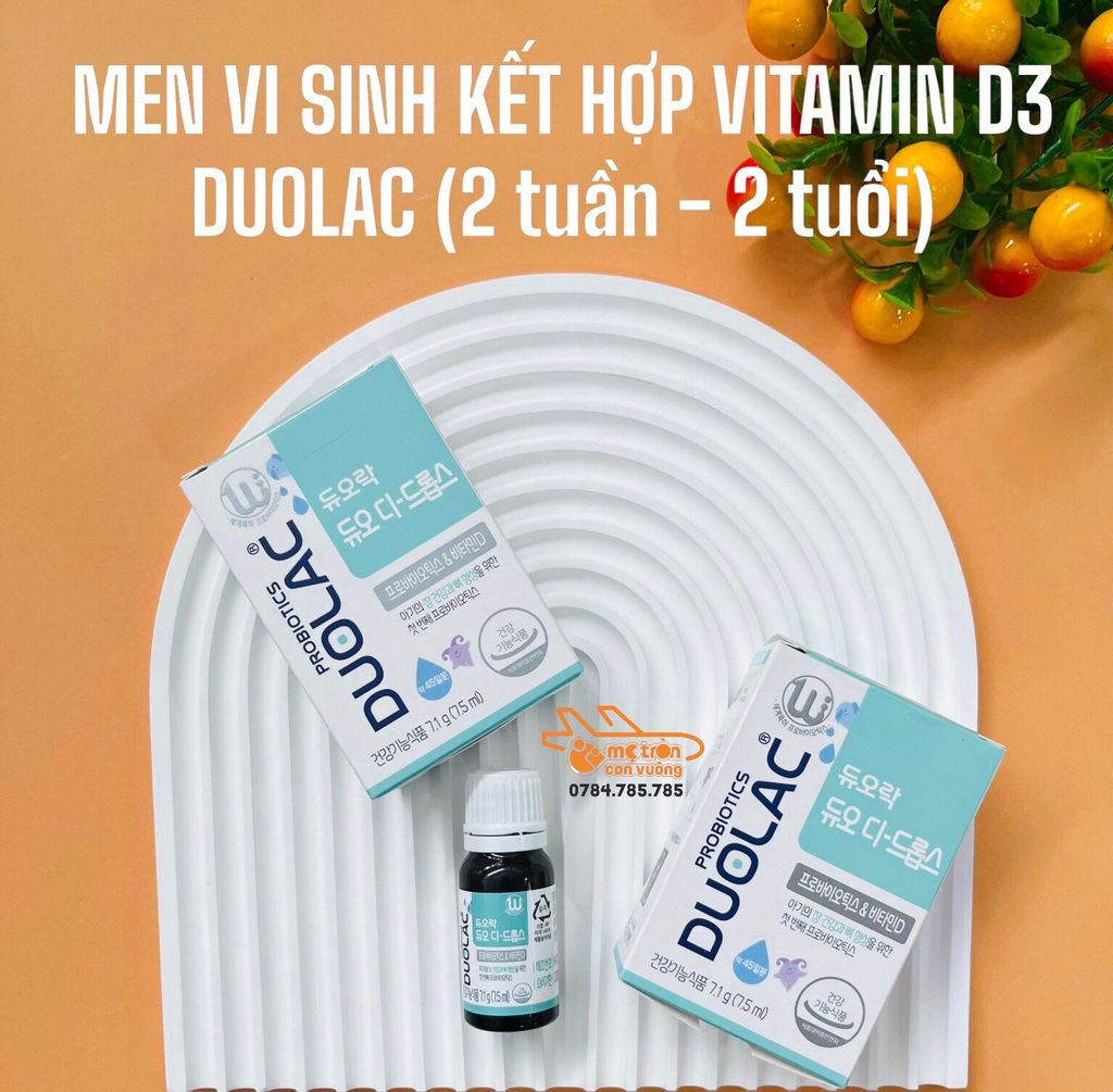 Doulac Drop D3 kết hợp men vi sinh cho bé sơ sinh.