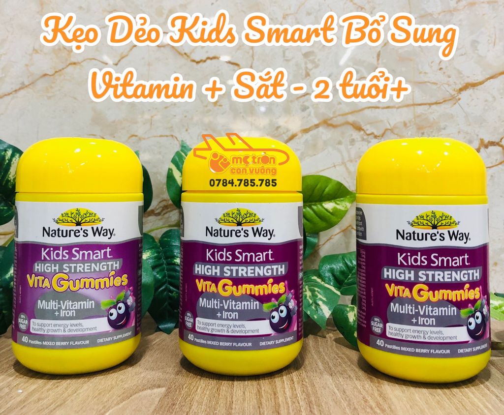 Vitamin tôngr hợp + sắt kids smart 40 viên - 2 tuổi+