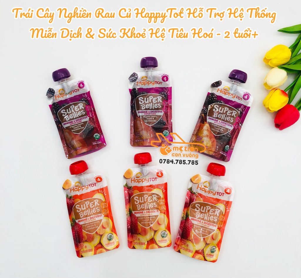 Trai cây nghiền tăng cường đề kháng hỗ trợ tiêu hóa HappyTot - 2 tuổi+