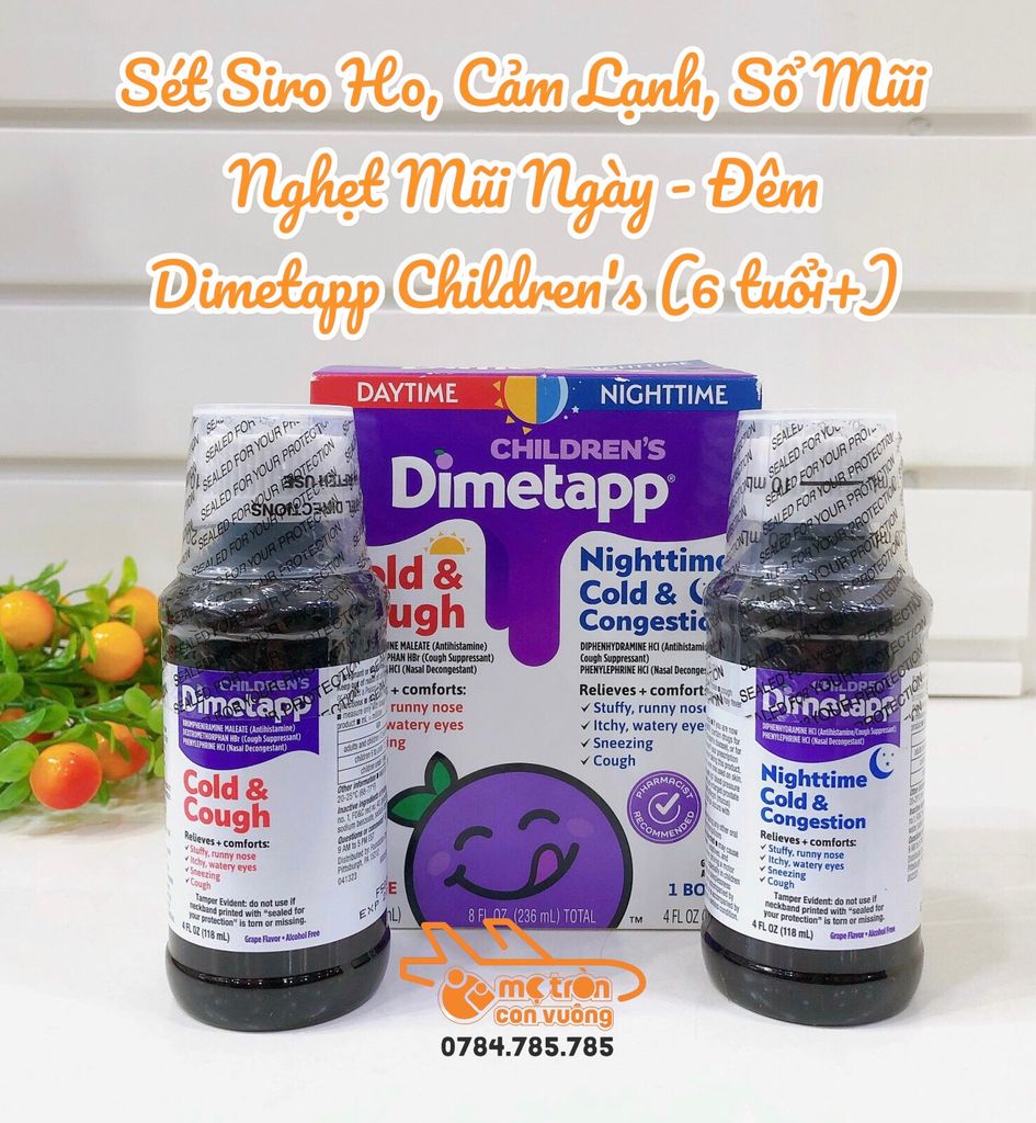 Sét 2 chai siro cảm lạnh, ho Children's Dimetapp Mỹ - 6 tuổi+