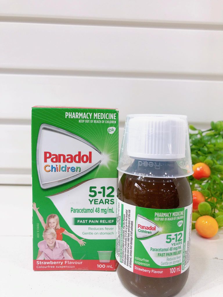 Siro giảm đau, hạ sốt Panadol vị dâu 100ml (5-12 tuổi)