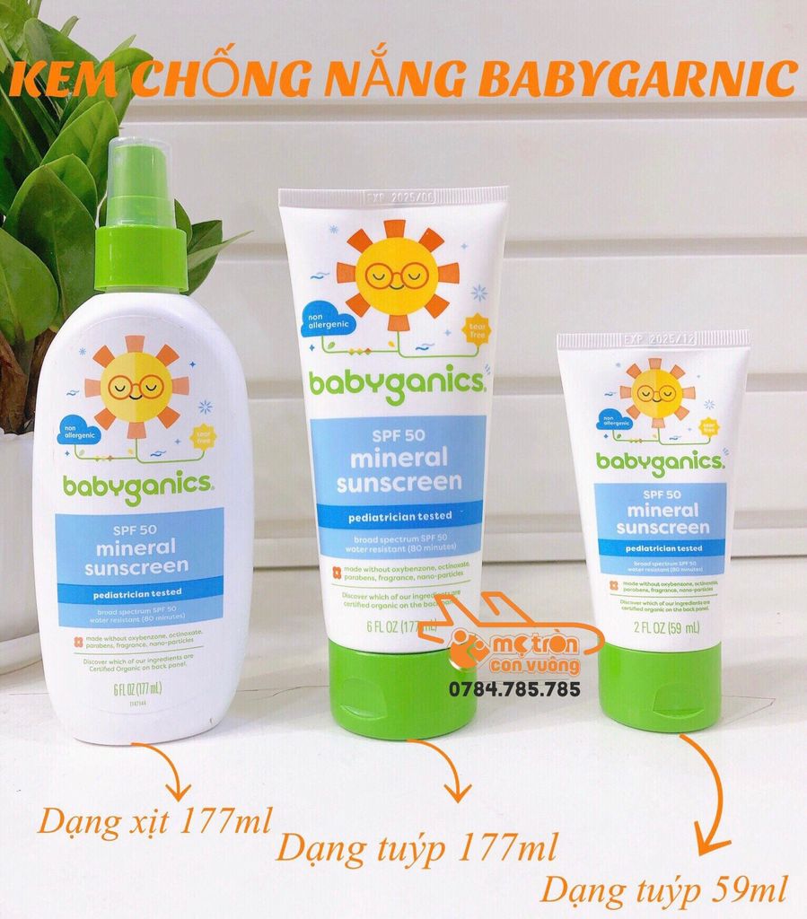 Xịt chống năng Baby ganic cho bé 117ml