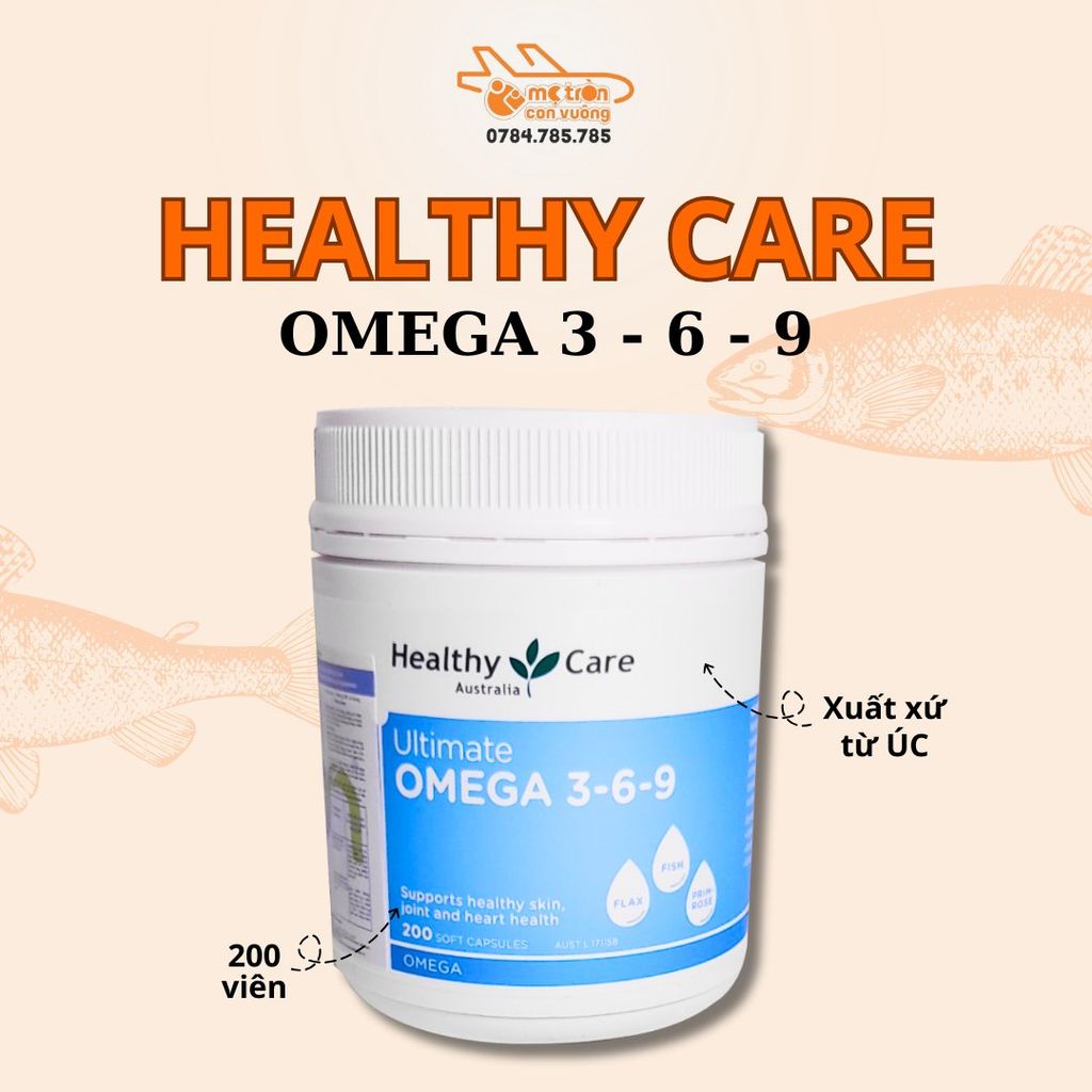 Omega 3-6-9 Healthy Care Úc NK - 200 viên