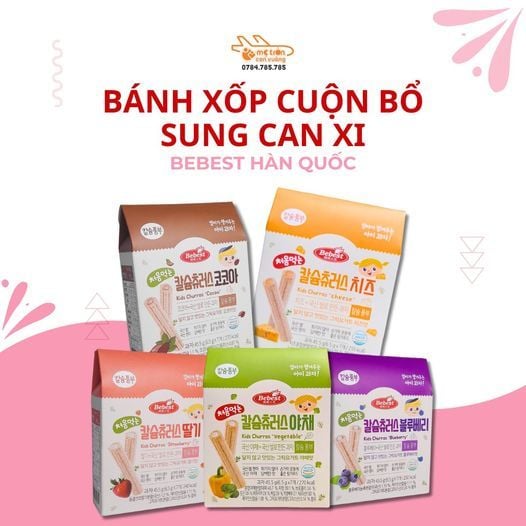Bánh xốp cuộn sung canxi Bebest vị rau củ Hàn Quốc - 7thg+