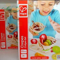Hape Crepes Kid's Wooden Kitchen Play Food Set and Accessories