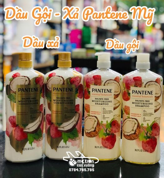 Dầu gội dưỡng ẩm Pantene hương dừa, dâu tây - 1.13l