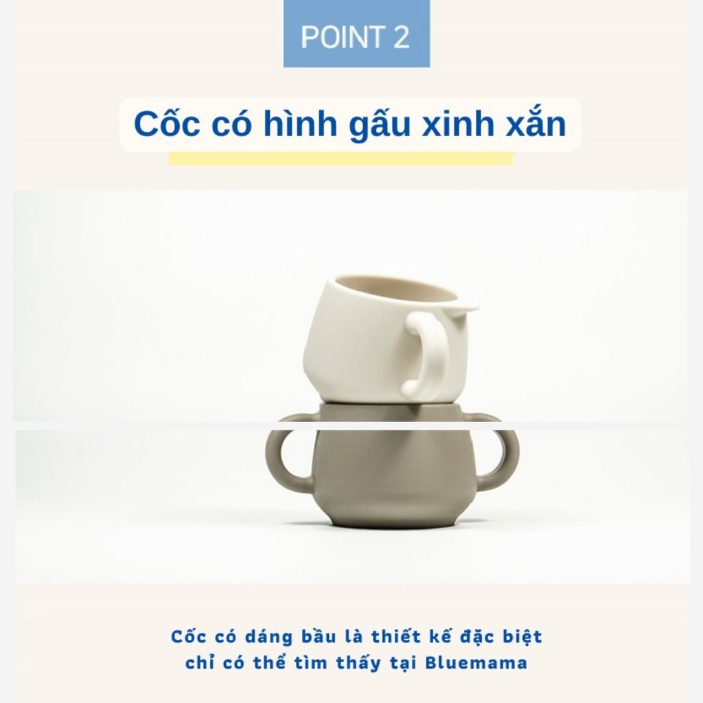 Bát ăn dặm Silicon đế hít Bluemama Hàn Quốc