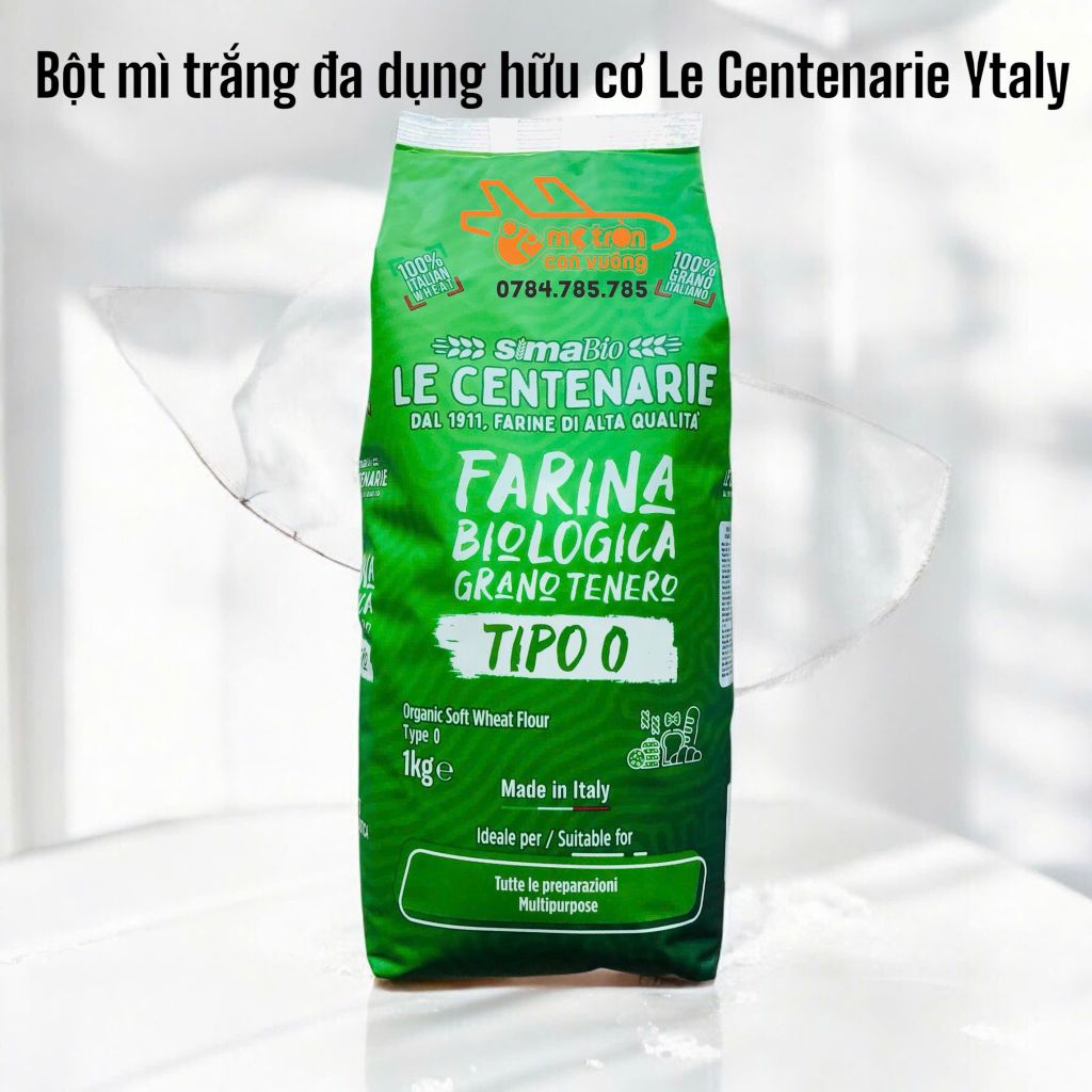 Bột mì trắng đa dụng hữu cơ Le Centenarie Ý