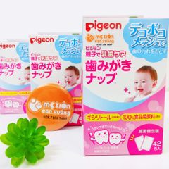 Giấy lau sạch răng cho bé Pigeon vị dâu 42 miếng