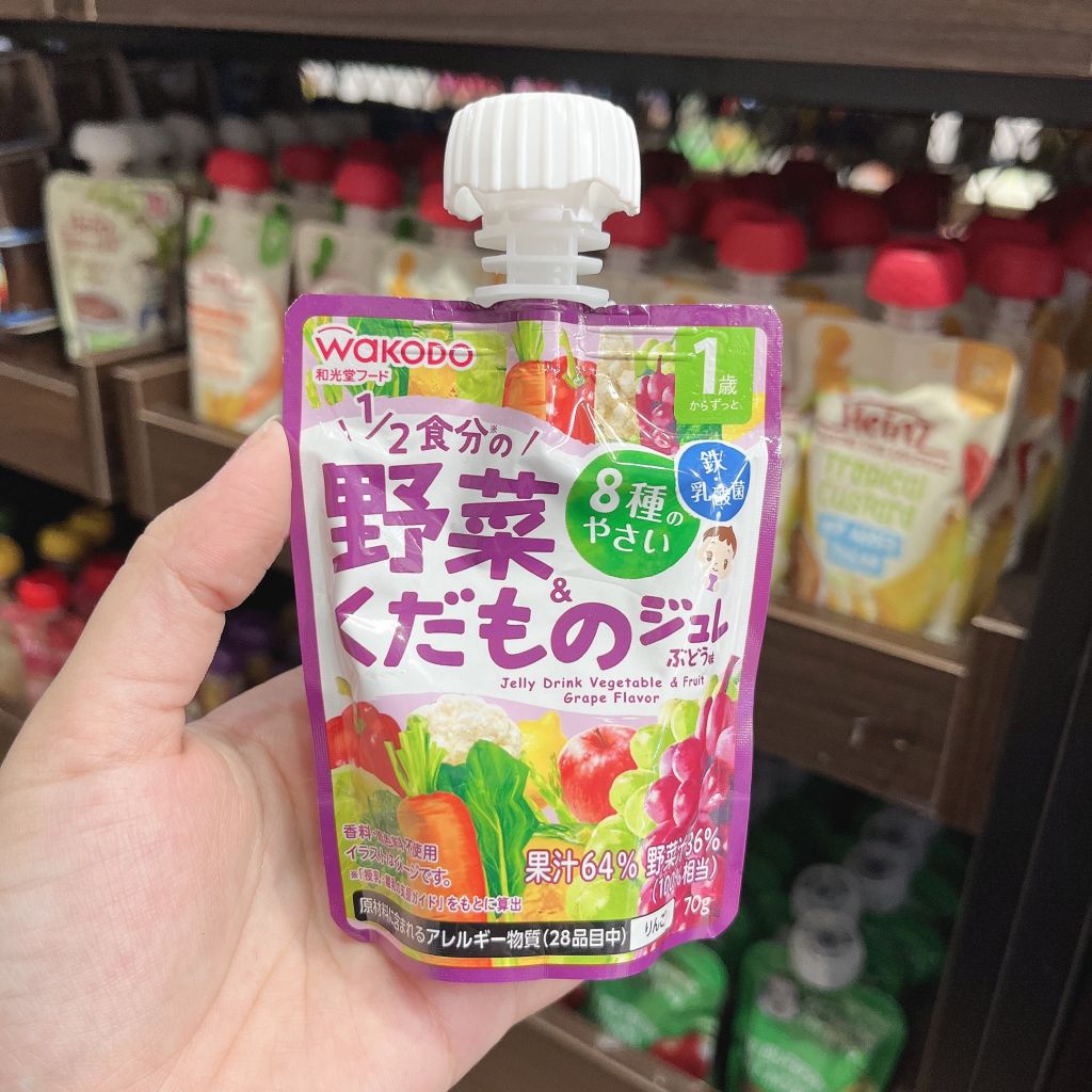 Thạch nước Wakodo vị nho, củ quả trái cây(1 tuổi)