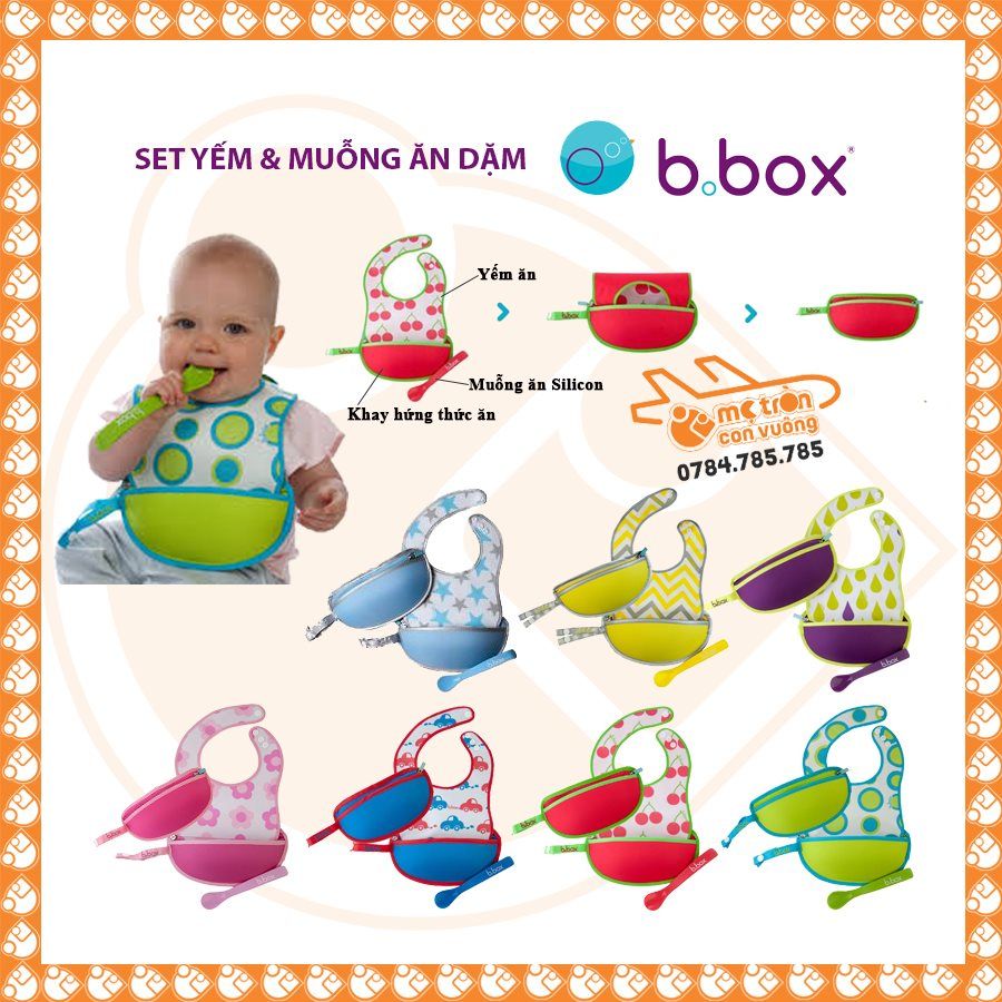 Set yếm & muỗng ăn dặm B Box