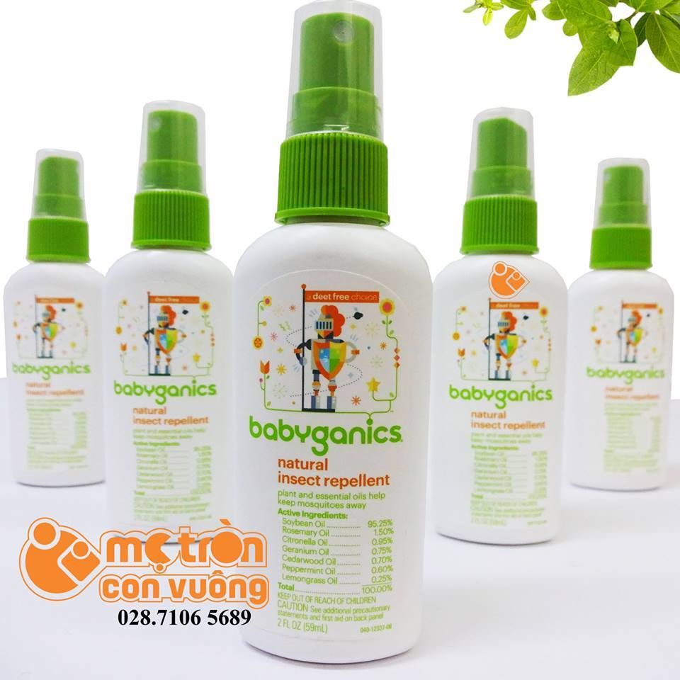 Xịt chống côn trùng Babyganics 177ml